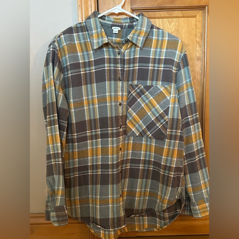 Aerie Anytime Fav Flannel Oversized Women Size XS